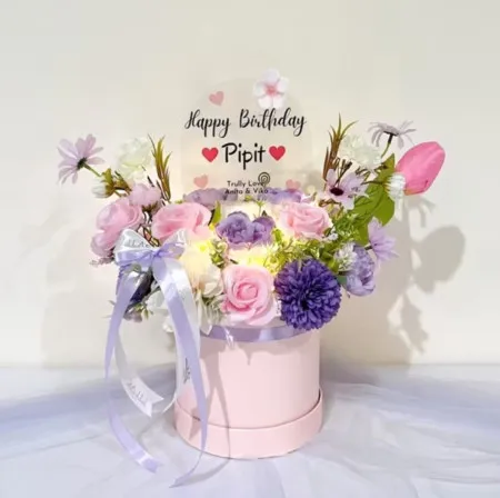 Bloom Box Akrilik Ucapan Ulang Tahun Serang